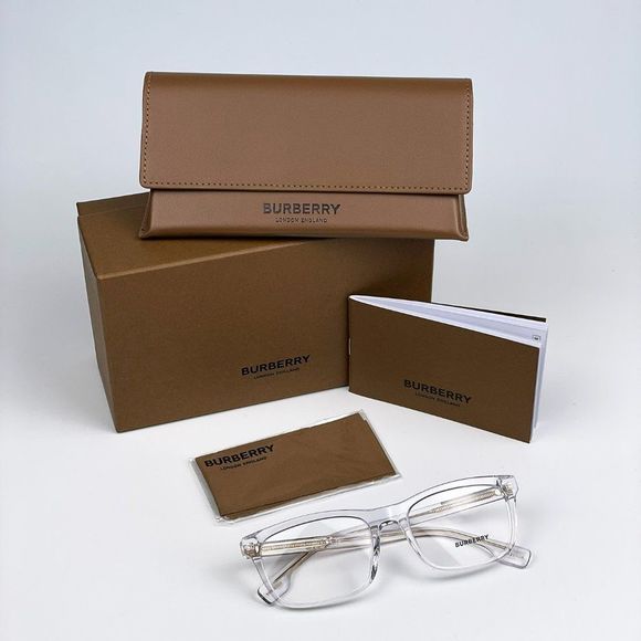 NEW Burberry BE2334 Elm 3024 Transparent Rectangle Unisex Eyeglasses - Picture 11 of 12